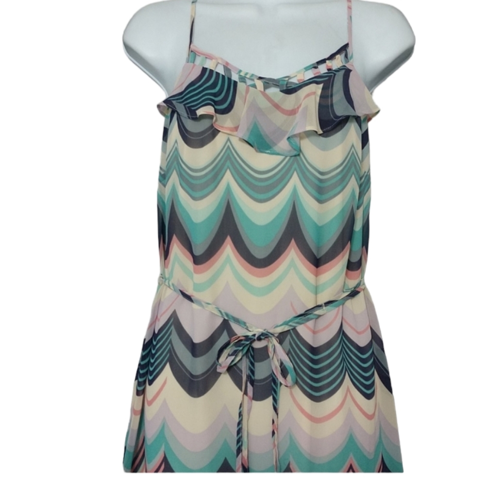 Multi-Colored Pastel Lauren Conrad Summer Dress w/ Spaghetti Straps sz 2